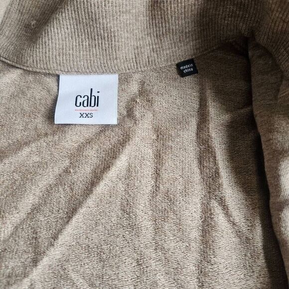 Cabi womens Sz XXS light brown tan weekend Topper zip up peplum cardigan jacket - Picture 7 of 8